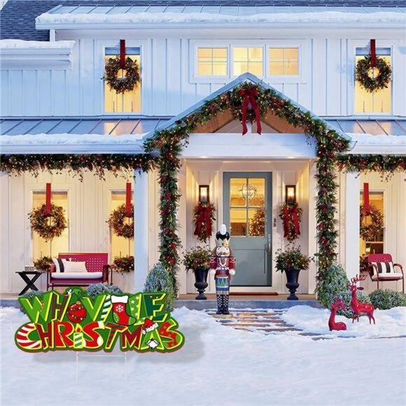 Christmas Yard Sign Decorations 1pcs Whoville Christmas Lawn Garden Pathway Sign - Picture 3 of 8